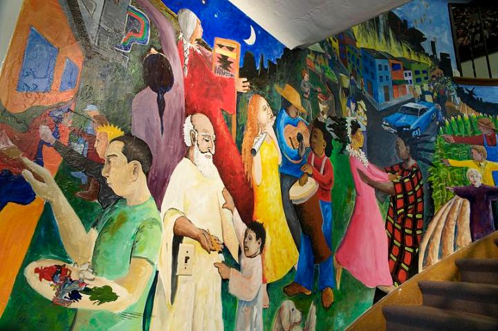 Multicultural Center mural. Photo for use on in the campus history book