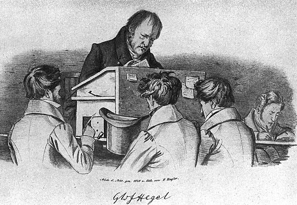 Hegel am Katheder / Litho v.Kugler